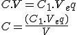 C.V=C_1.V_eq
 \\ C=\frac{(C_1.V_eq)}{V}